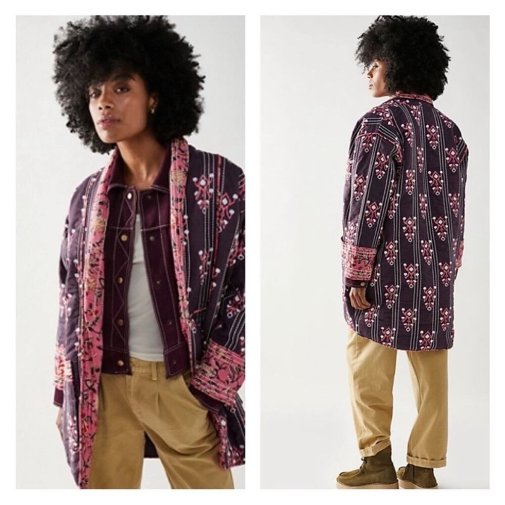 NWT Liani x Free People Gracie Mae Embroidered Quilted Kimono Jacket XS